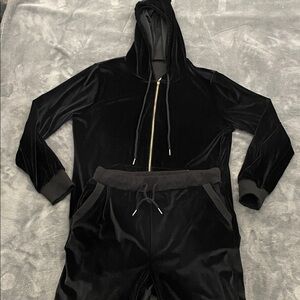 Women’s Black Velour Hoodie and Joggers Set
